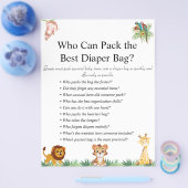 ジャングルサファリ赤ちゃんシャワーゲーム チラシ (シングル)