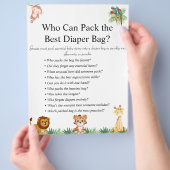 ジャングルサファリ赤ちゃんシャワーゲーム チラシ (手)