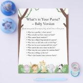 ジャングルサファリ赤ちゃんシャワーゲーム チラシ (シングル)