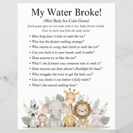 ジャングルサファリ赤ちゃんシャワーゲーム チラシ