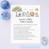 ジャングルサファリ赤ちゃんシャワーゲーム チラシ (シングル)