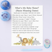 ジャングルサファリ赤ちゃんシャワーゲーム チラシ (シングル)