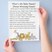 ジャングルサファリ赤ちゃんシャワーゲーム チラシ (手)