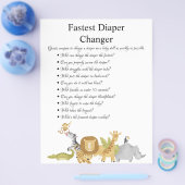 ジャングルサファリ赤ちゃんシャワーゲーム チラシ (シングル)