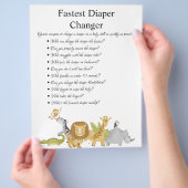 ジャングルサファリ赤ちゃんシャワーゲーム チラシ (手)