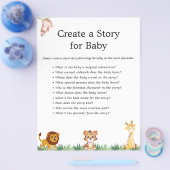 ジャングルサファリ赤ちゃんシャワーゲーム チラシ (シングル)