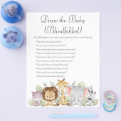 ジャングルサファリ赤ちゃんシャワーゲーム チラシ (シングル)