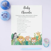 ジャングルサファリ赤ちゃんシャワーゲーム チラシ (シングル)