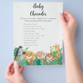 ジャングルサファリ赤ちゃんシャワーゲーム チラシ (手)