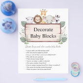 ジャングルサファリ赤ちゃんシャワーゲーム チラシ (シングル)