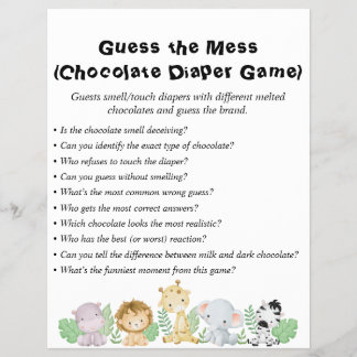 ジャングルサファリ赤ちゃんシャワーゲーム チラシ