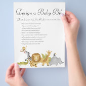 ジャングルサファリ赤ちゃんシャワーゲーム チラシ (手)