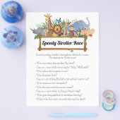 ジャングルサファリ赤ちゃんシャワーゲーム チラシ (シングル)