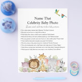 ジャングルサファリ赤ちゃんシャワーゲーム チラシ (シングル)