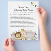 ジャングルサファリ赤ちゃんシャワーゲーム チラシ (手)