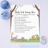 ジャングルサファリ赤ちゃんシャワーゲーム チラシ (シングル)