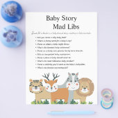 ジャングルサファリ赤ちゃんシャワーゲーム チラシ (シングル)