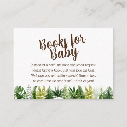 ジャングルサファリ赤ちゃんシャワーベビー エンクロージャーカード (正面)