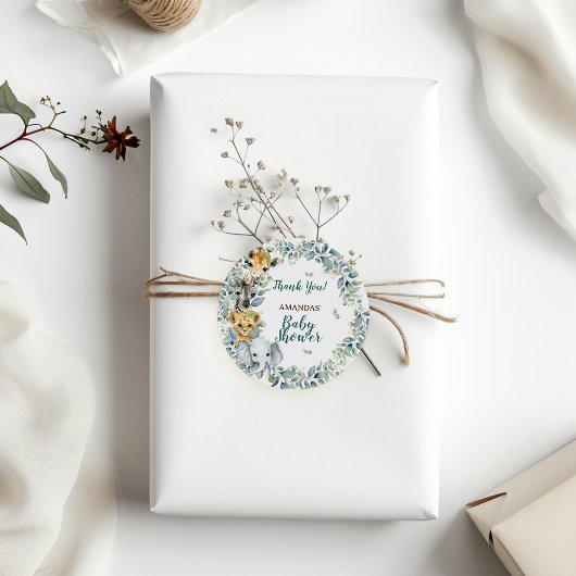 ジャングルサファリ赤ちゃんシャワー ラウンドシール