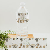 ジャングルサファリ野生の赤ちゃんシャワーを取得しようとしている ペットボトルラベル