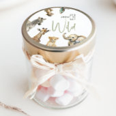 ジャングルサファリ野生の赤ちゃんシャワーを取得しようとしている ラウンドシール