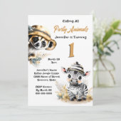 ジャングルサファリ野生動物のキッズブッシュ 招待状 (スタンド正面)