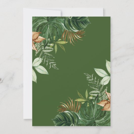 ジャングルサファリ野生動物の男の子のシャワー サンキューカード (裏面)