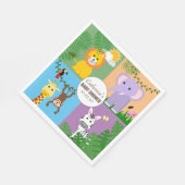 ジャングルサファリ野生動物の赤ちゃんシャワーカラフル スタンダードランチョンナプキン (角)