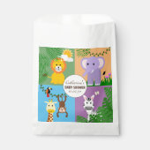 ジャングルサファリ野生動物の赤ちゃんシャワーカラフル フェイバーバッグ (正面)