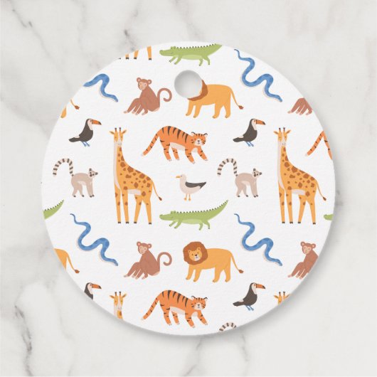 ジャングルサファリ野生動物パーソナライズ誕生日 フェイバータグ (裏面)