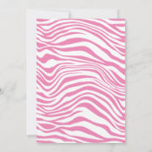 ジャングルサファリ野生動物ピンクの女の子 招待状 (裏面)