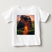 ジャングルサファリ魔法 – エレファント&ケーブキッズティー ベビーTシャツ (正面)