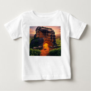 ジャングルサファリ魔法 – エレファント&ケーブキッズティー ベビーTシャツ