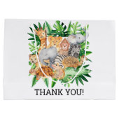 ジャングルサファリ1st誕生日パーティーありがとう ラージペーパーバッグ (裏面)