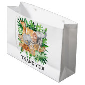 ジャングルサファリ1st誕生日パーティーありがとう ラージペーパーバッグ (正面アングル)