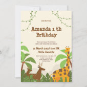 ジャングルサファリ1st誕生日招待状 招待状 (正面)