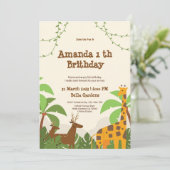 ジャングルサファリ1st誕生日招待状 招待状 (スタンド正面)