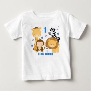 ジャングルサファリ1st誕生日Tシャツ ベビーTシャツ