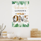 ジャングルサファリ1th誕生日パーティーウェルカムポスター ポスター (キッチン)