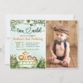 ジャングルサファリ2野生の誕生日の写真 招待状 (正面)