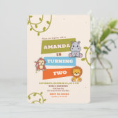 ジャングルサファリ2nd誕生日招待状 招待状 (スタンド正面)