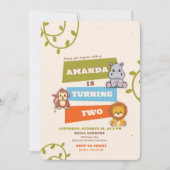 ジャングルサファリ2nd誕生日招待状 招待状 (正面)