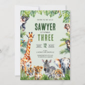 ジャングルサファリ3rd誕生日招待状 招待状 (正面)