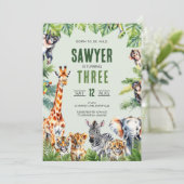 ジャングルサファリ3rd誕生日招待状 招待状 (スタンド正面)