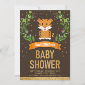ジャングルサファリ かわいいトラの赤ちゃんシャワー 招待状 (正面)