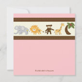 ジャングルサファリ アニマル ガール ベビーシャワー 招待状 (裏面)