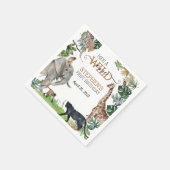 ジャングルサファリ ワイルドワン バースデー ブラックパンサー スタンダードカクテルナプキン (角)