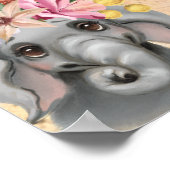 ジャングルサファリ ワイルドワン ベイビーシャワー 水彩画 ゴールド ポスター (角)