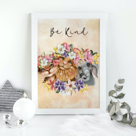 ジャングルサファリ ワイルドワン ベイビーシャワー 水彩画 ゴールド ポスター