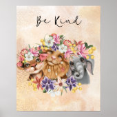 ジャングルサファリ ワイルドワン ベイビーシャワー 水彩画 ゴールド ポスター (正面)